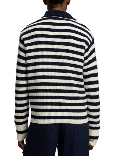 Ralph Lauren Collection Women's Rib-Knit Striped Cashmere Sweater - Icon Navy Cream - Size XS | Thumbnail 5 Ralph Lauren Collection Women's Rib-Knit Striped Cashmere Sweater - Icon Navy Cream - Size XS | Thumbnail 5