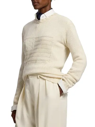 Ralph Lauren Collection Women's Flag Cashmere Relaxed-Fit Sweater - Lux Cream - Size Large | Thumbnail 4 Ralph Lauren Collection Women's Flag Cashmere Relaxed-Fit Sweater - Lux Cream - Size Large | Thumbnail 4