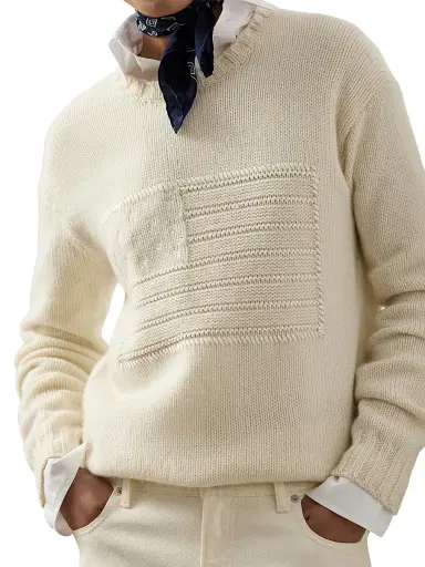 Ralph Lauren Collection Women's Flag Cashmere Relaxed-Fit Sweater - Lux Cream - Size Large | Thumbnail 7 Ralph Lauren Collection Women's Flag Cashmere Relaxed-Fit Sweater - Lux Cream - Size Large | Thumbnail 7