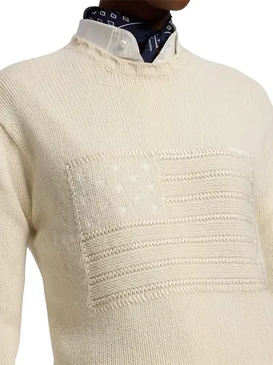 Ralph Lauren Collection Women's Flag Cashmere Relaxed-Fit Sweater - Lux Cream - Size Large | Thumbnail 8 Ralph Lauren Collection Women's Flag Cashmere Relaxed-Fit Sweater - Lux Cream - Size Large | Thumbnail 8