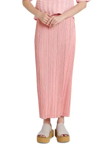 Pleats Please Issey Miyake Women's Thicker Bottoms Plissé Maxi Skirt - Coral Pink - Size Large | Thumbnail 3