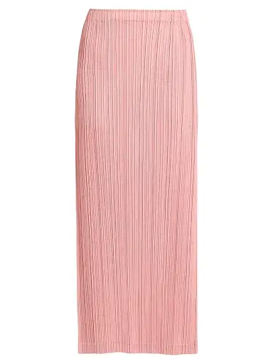 Pleats Please Issey Miyake Women's Thicker Bottoms Plissé Maxi Skirt - Coral Pink - Size Large | Thumbnail 1
