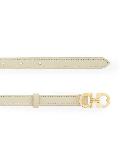 Ferragamo Women's Gancini Buckle Leather Belt - Mascarpone - Size Large | Thumbnail 4 Ferragamo Women's Gancini Buckle Leather Belt - Mascarpone - Size Large | Thumbnail 4