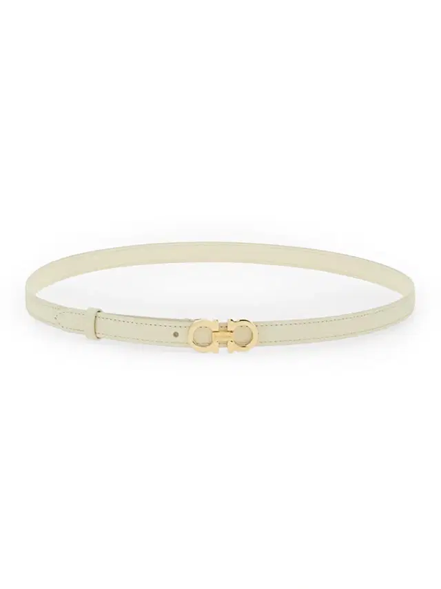 FERRAGAMO Women's Gancini Buckle Leather Belt - Mascarpone