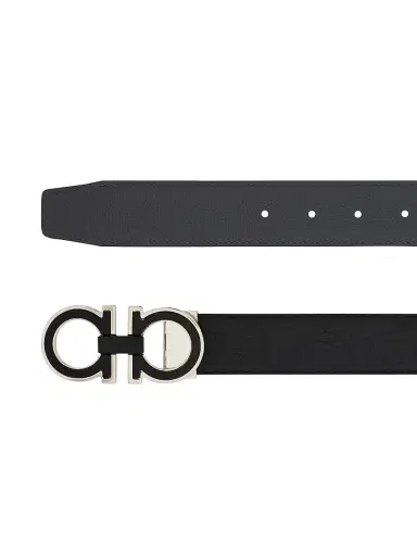 Ferragamo Men's Double Adjustable Leather Belt - Nero Dark Rain - Size 38 | Thumbnail 4 Ferragamo Men's Double Adjustable Leather Belt - Nero Dark Rain - Size 38 | Thumbnail 4