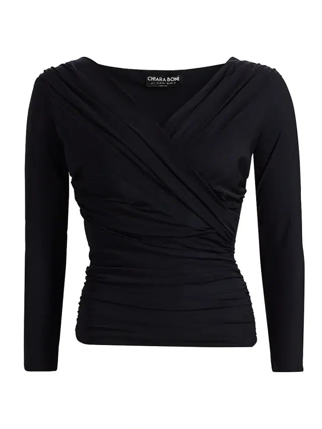 Women's Manju Draped Top - Black