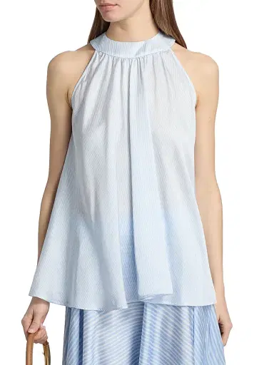 Chiara Boni La Petite Robe Women's Opina Striped Sleeveless Blouse | Thumbnail 3 Chiara Boni La Petite Robe Women's Opina Striped Sleeveless Blouse | Thumbnail 3