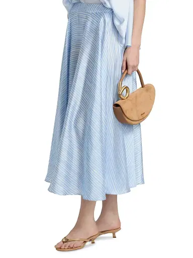 Chiara Boni La Petite Robe Women's Osata Striped Flared Midi-Skirt - Dorothy Blue - Size 10 | Thumbnail 4
