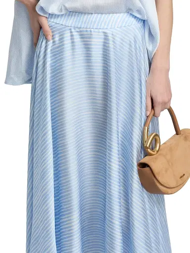 Chiara Boni La Petite Robe Women's Osata Striped Flared Midi-Skirt - Dorothy Blue - Size 10 | Thumbnail 6