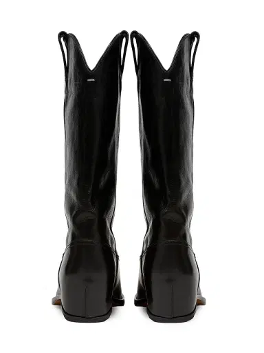 Maison Margiela Men's Heel-Less Leather Knee-High Boots - Black - Size 8 | Thumbnail 3 Maison Margiela Men's Heel-Less Leather Knee-High Boots - Black - Size 8 | Thumbnail 3