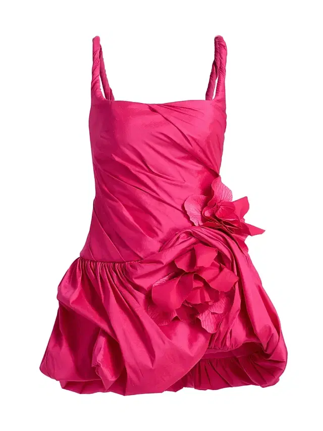Women's Maxey 3D Floral Bubble Minidress - Magenta