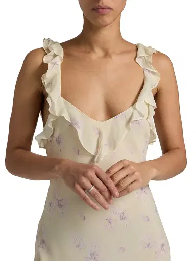 LoveShackFancy Women's Roseline Floral Ruffled Mermaid Maxi Dress - Sweet Jasmine - Size 12 | Thumbnail 6 LoveShackFancy Women's Roseline Floral Ruffled Mermaid Maxi Dress - Sweet Jasmine - Size 12 | Thumbnail 6