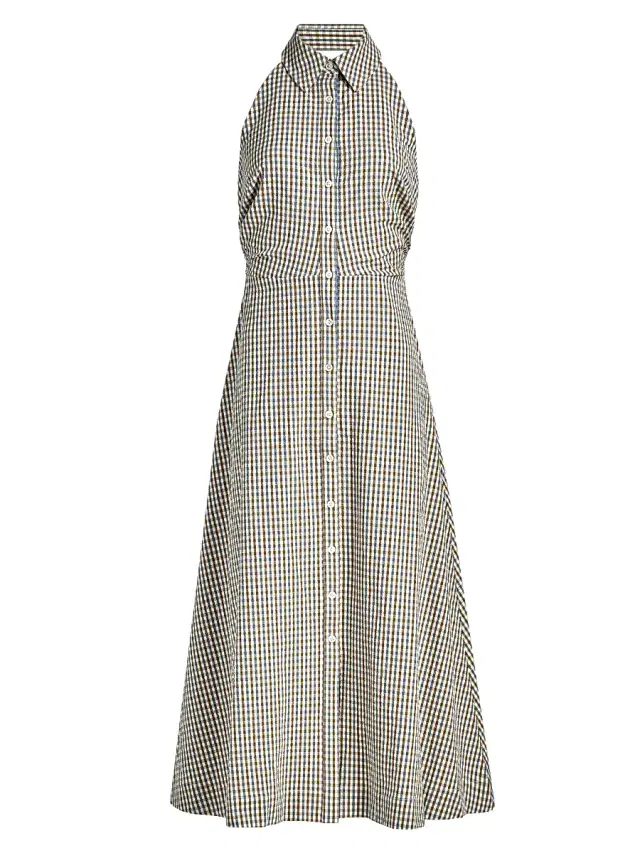 Women's Mackey Gingham Halterneck Midi-Shirtdress - Acorn Multi