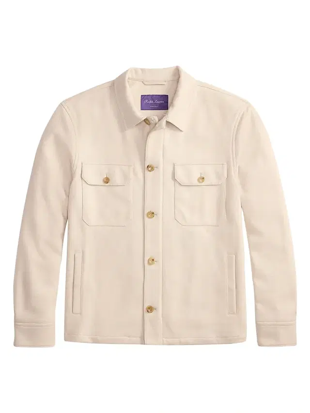 Men's Felton Cashmere-Blend Shirt Jacket - Champagne Cream