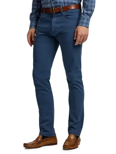 Ralph Lauren Purple Label Men's Stretch-Twill Slim-Fit Pants - Soft Blue - Size 38 | Thumbnail 4 Ralph Lauren Purple Label Men's Stretch-Twill Slim-Fit Pants - Soft Blue - Size 38 | Thumbnail 4