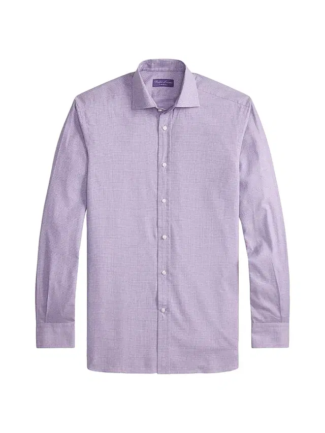 Ralph Lauren Purple Label Men's Glen Check Flannel Shirt - Lavender