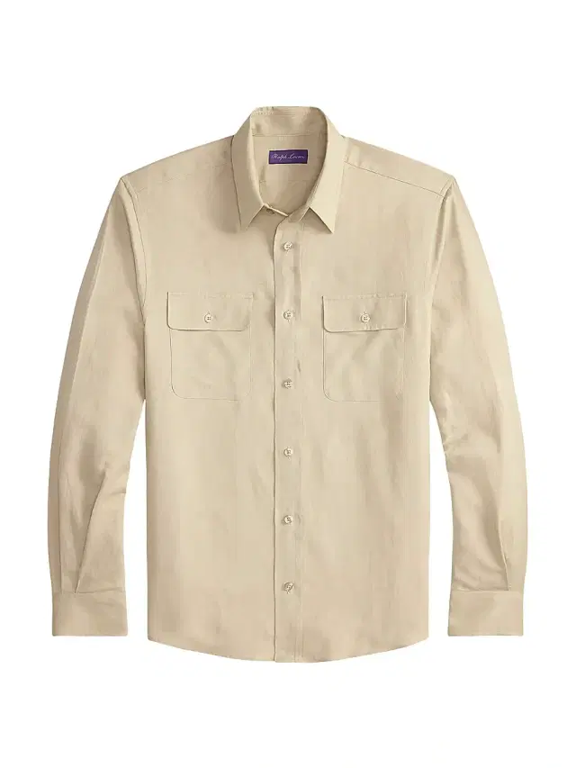 Men's Silk-Linen Shirt - Champagne