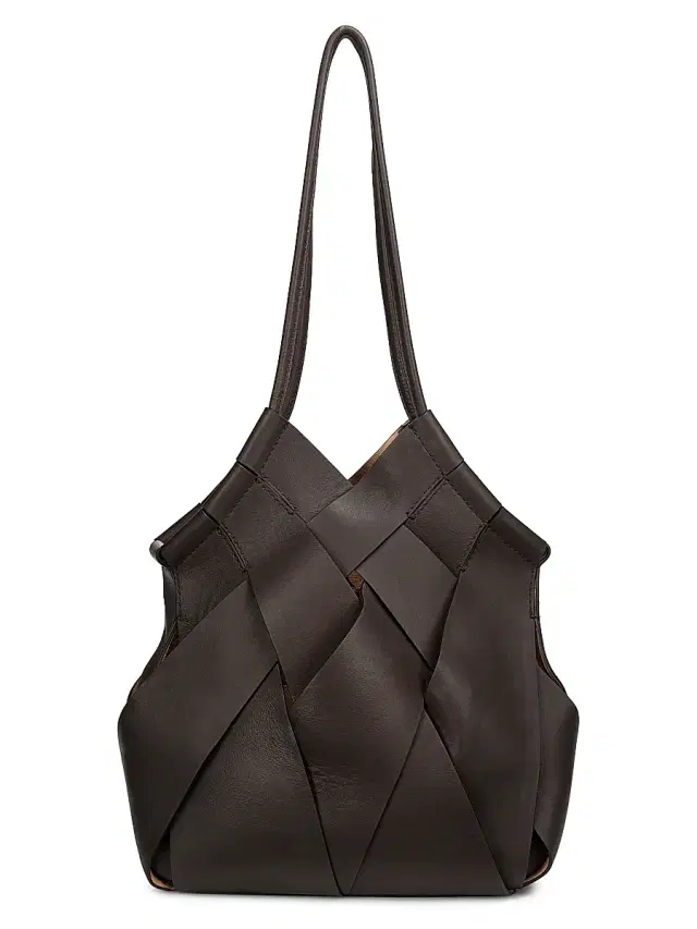 Ulla Johnson Women's Charlotte Basket-Weave Leather Shoulder Bag - Wenge