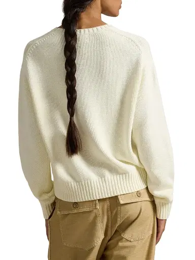 Polo Ralph Lauren Women's Traveler Bear Cotton Sweater - Parchment Cream | Thumbnail 4 Polo Ralph Lauren Women's Traveler Bear Cotton Sweater - Parchment Cream | Thumbnail 4