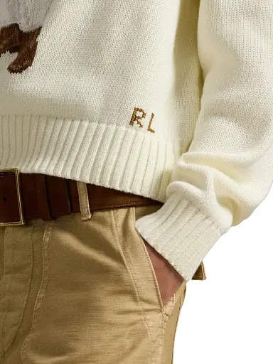 Polo Ralph Lauren Women's Traveler Bear Cotton Sweater - Parchment Cream | Thumbnail 5 Polo Ralph Lauren Women's Traveler Bear Cotton Sweater - Parchment Cream | Thumbnail 5