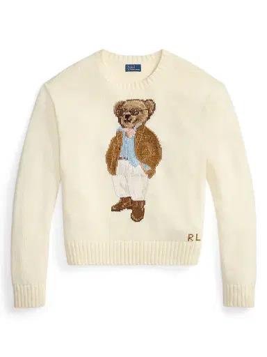 Polo Ralph Lauren Women's Traveler Bear Cotton Sweater - Parchment Cream | Thumbnail 1 Polo Ralph Lauren Women's Traveler Bear Cotton Sweater - Parchment Cream | Thumbnail 1