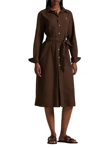 Polo Ralph Lauren Women's Kingsley Midi-Shirtdress - Dark Brown - Size 6 | Thumbnail 3 Polo Ralph Lauren Women's Kingsley Midi-Shirtdress - Dark Brown - Size 6 | Thumbnail 3