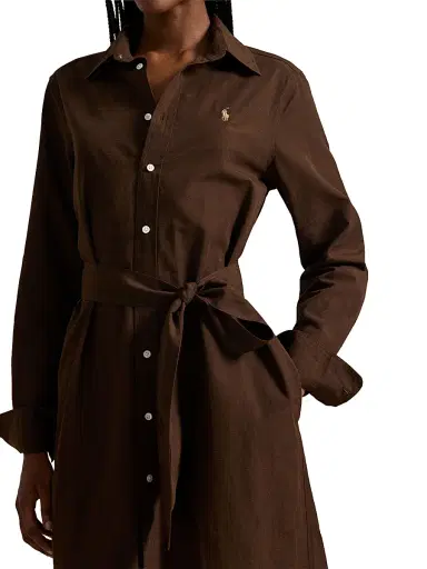 Polo Ralph Lauren Women's Kingsley Midi-Shirtdress - Dark Brown - Size 6 | Thumbnail 5 Polo Ralph Lauren Women's Kingsley Midi-Shirtdress - Dark Brown - Size 6 | Thumbnail 5