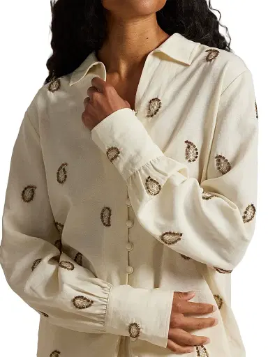 Polo Ralph Lauren Women's Demi Beaded Paisley Shirt | Thumbnail 7 Polo Ralph Lauren Women's Demi Beaded Paisley Shirt | Thumbnail 7