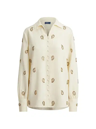 Polo Ralph Lauren Women's Demi Beaded Paisley Shirt | Thumbnail 1 Polo Ralph Lauren Women's Demi Beaded Paisley Shirt | Thumbnail 1