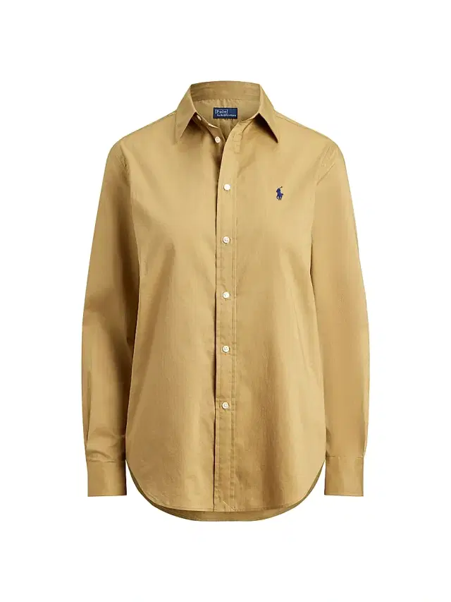 Women's Cotton Button-Front Shirt - Cafe Tan
