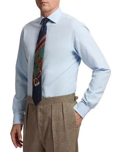 Ralph Lauren Purple Label Men's Aston Cotton Oxford Shirt - Dress Shirt Blue - Size 17.5 | Thumbnail 4
