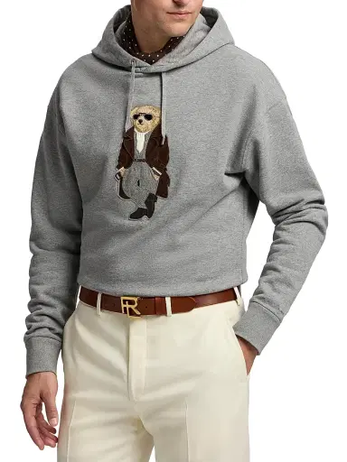Ralph Lauren Purple Label Men's Polo Bear Cotton-Cashmere Fleece Hoodie | Thumbnail 3