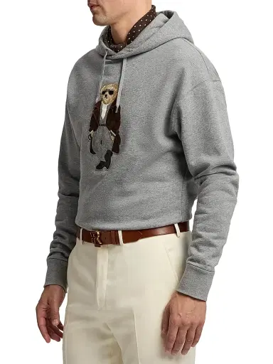 Ralph Lauren Purple Label Men's Polo Bear Cotton-Cashmere Fleece Hoodie | Thumbnail 4