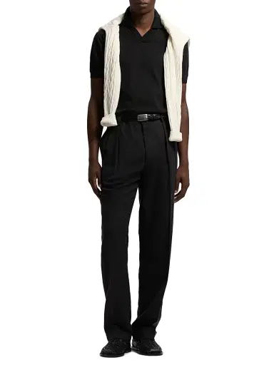 Ralph Lauren Purple Label Men's Glenn Hand-Tailored Silk-Linen Trousers - Black - Size 36 | Thumbnail 2 Ralph Lauren Purple Label Men's Glenn Hand-Tailored Silk-Linen Trousers - Black - Size 36 | Thumbnail 2