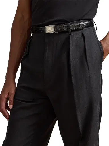 Ralph Lauren Purple Label Men's Glenn Hand-Tailored Silk-Linen Trousers - Black - Size 36 | Thumbnail 6 Ralph Lauren Purple Label Men's Glenn Hand-Tailored Silk-Linen Trousers - Black - Size 36 | Thumbnail 6