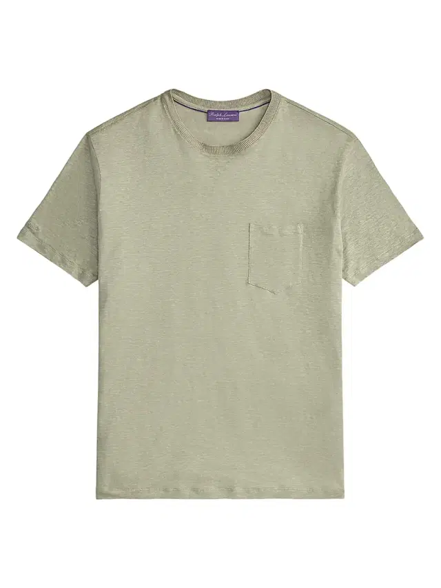 Men's Pocket Linen Jersey T-Shirt - Cactus Green