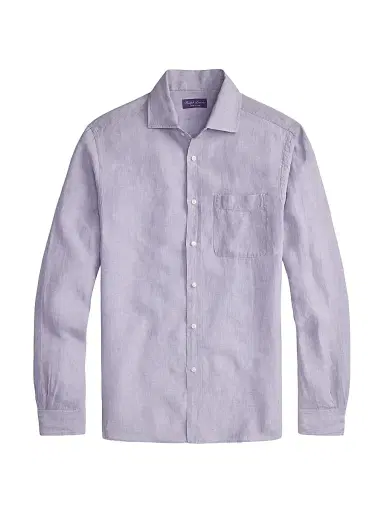 Ralph Lauren Purple Label Men's Linen Chambray Shirt - Wisteria Purple | Thumbnail 1
