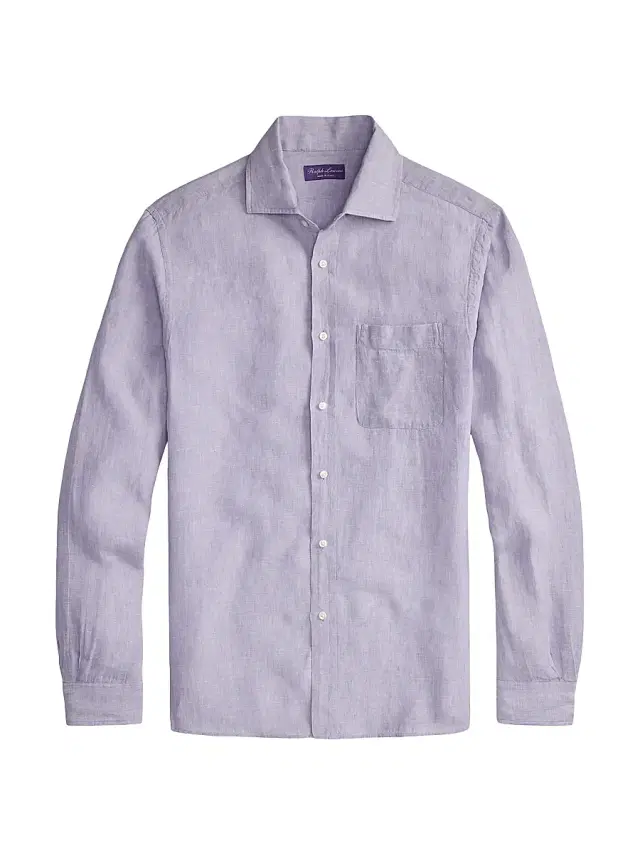Ralph Lauren Purple Label Men's Linen Chambray Shirt - Wisteria Purple