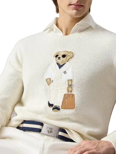 Ralph Lauren Purple Label Men's Polo Bear Silk-Linen Sweater - Classic Cream | Thumbnail 8 Ralph Lauren Purple Label Men's Polo Bear Silk-Linen Sweater - Classic Cream | Thumbnail 8