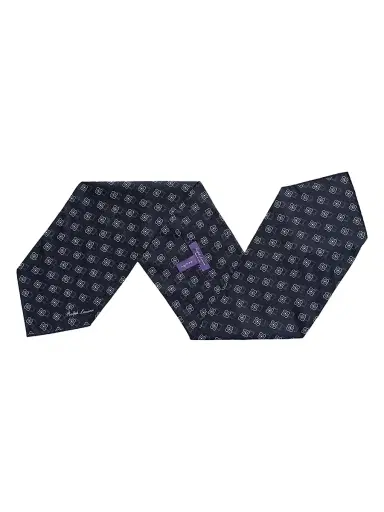 Ralph Lauren Purple Label Men's Silk Foulard Neckerchief - Navy | Thumbnail 1 Ralph Lauren Purple Label Men's Silk Foulard Neckerchief - Navy | Thumbnail 1