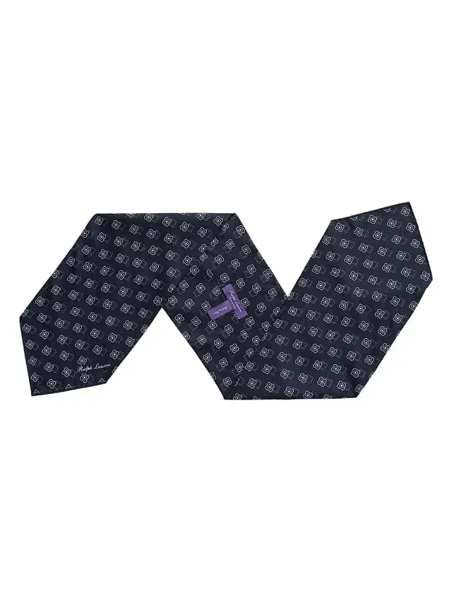 Men's Silk Foulard Neckerchief - Navy