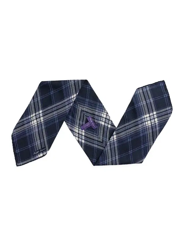 Men's Tonal Plaid Cashmere-Silk Neckerchief - Navy