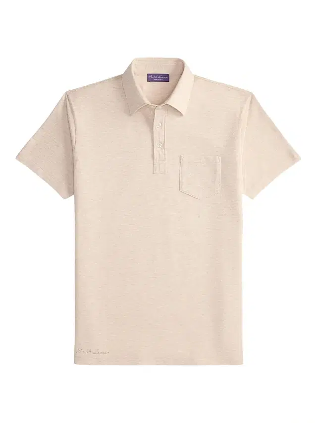 Men's Cotton-Cashmere Piqué Polo Shirt - Champagne Melange