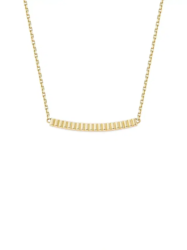 Women's Quatre 18K Yellow Gold Grosgrain Bar Pendant Necklace - Yellow Gold