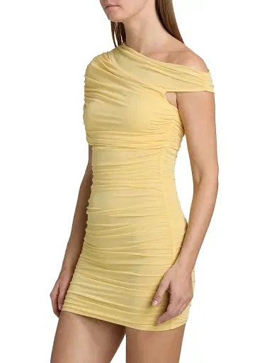 Ronny Kobo Women's Cicilia Ruched Minidress - Banana - Size XL | Thumbnail 4