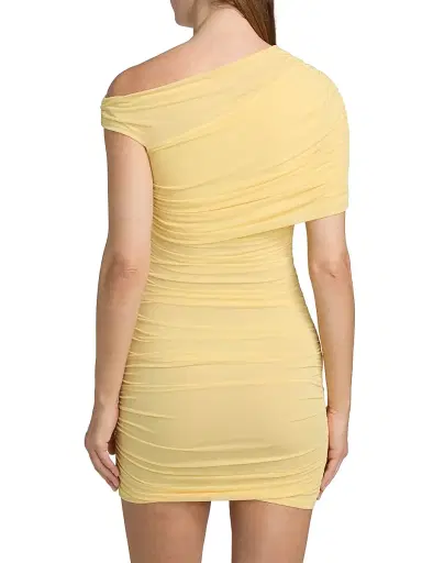Ronny Kobo Women's Cicilia Ruched Minidress - Banana - Size XL | Thumbnail 5