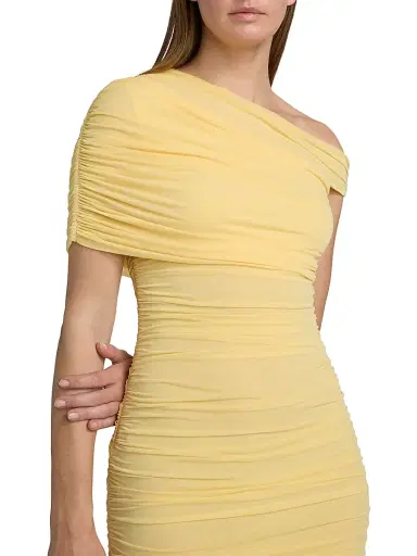 Ronny Kobo Women's Cicilia Ruched Minidress - Banana - Size XL | Thumbnail 7