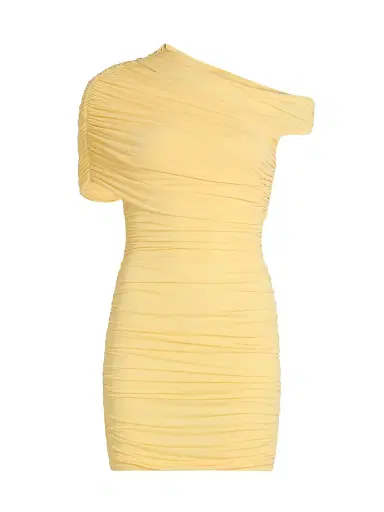 Ronny Kobo Women's Cicilia Ruched Minidress - Banana - Size XL | Thumbnail 1