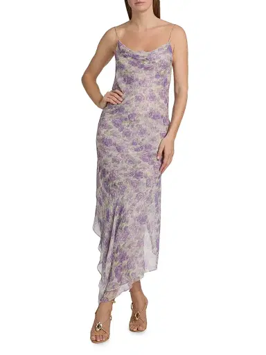 Ronny Kobo Women's Kaa Floral-Print Midi-Slipdress - Purple Multi - Size XS | Thumbnail 2 Ronny Kobo Women's Kaa Floral-Print Midi-Slipdress - Purple Multi - Size XS | Thumbnail 2