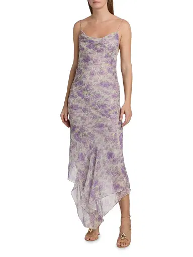 Ronny Kobo Women's Kaa Floral-Print Midi-Slipdress - Purple Multi - Size XS | Thumbnail 3 Ronny Kobo Women's Kaa Floral-Print Midi-Slipdress - Purple Multi - Size XS | Thumbnail 3